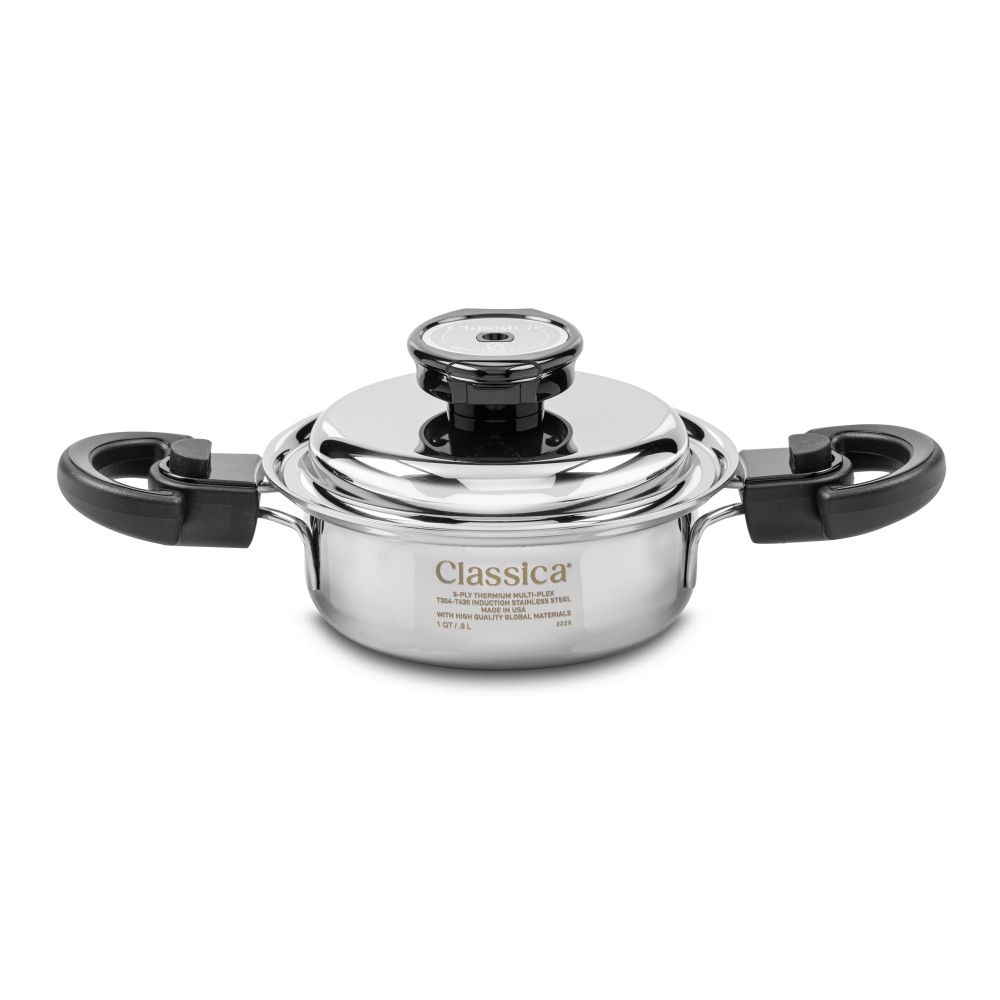 Olla baja de 1 Qt. con tapa